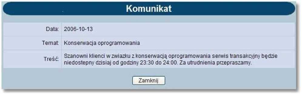 Żeby usunąć komunikat, użytkownik musi mieć nadane uprawnienie do usuwania komunikatów w opcji Konfiguracja -> Uprawnienia użytkownika. Usunięcie komunikatu wymaga potwierdzenia.