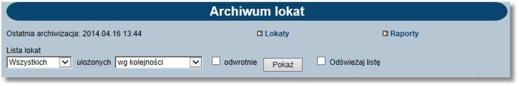 Użytkownik może uszczegółowić dane do przeglądu wybierając: Listę lokat - wybór statusu lokaty z dostępnej listy rozwijanej lub wartości