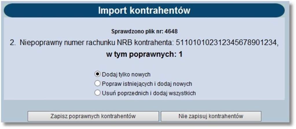 Uruchomić opcję Import kontrahentów.