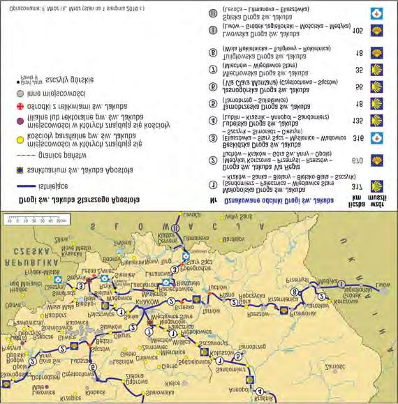 12. DROGA ŚW. JAKUBA W MAŁOPOLSCE Drogi św. Jakuba Apostoła Starszego w Małopolsce (stan na czerwiec 2016 r.) W sieć istniejących polskich szlaków jakubowych wpisuje się też Małopolska Droga św.