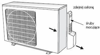 Aby opróżnić instalację z powietrza i wilgoci zalecane jest użycie pompy próżniowej. UWAGA: po zrealizowaniu połączeń należy sprawdzić czy nie ma wycieków, przy pomocy detektora.