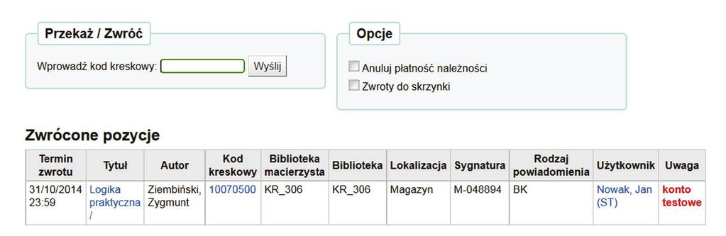 Moduł Udostępnianie częścią zintegrowanego systemu Koha nowe możliwości tomatycznie anulowane, chyba że ustawiono skrypt do wykonywania tego zadania.