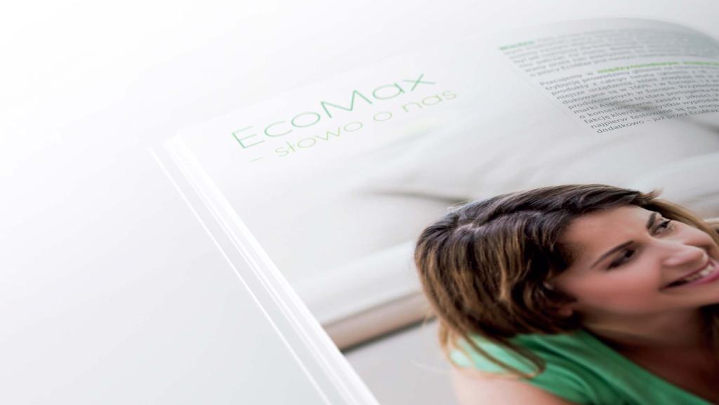 katalog produktowy Katalog zrealizowaliśmy w dwóch wersjach: a) drukowanej (20 stron), zawierającej strony produktowe uzupełnione o reklamy dodatkowych akcesoriów oferowanych przez EcoMax, b)