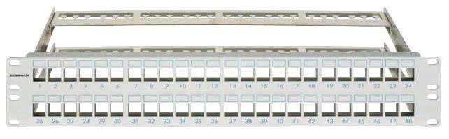 i Schrack Format B (SFB) HSER0240GS HSER0480GS 19 panele Schrack dostarczane są w kolorze jasnoszarym (RAL 7035) i