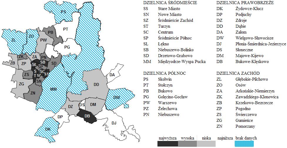 Marta Zaorska Ocena atrakcyjności lokalizacji i jakości mieszkań sprzedanych na szczecińskim rynku wtórnym w latach 2012 2015 527 Tabela 3.