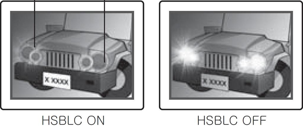 VTDN918IR / VTDN918 HSBLC - Kompensacja silnego światła przedniego pozwala kamerze zamaskować jaskrawe światło świecące wprost w kamerę (np. światła samochodu) aby uwydatnić szczegóły.