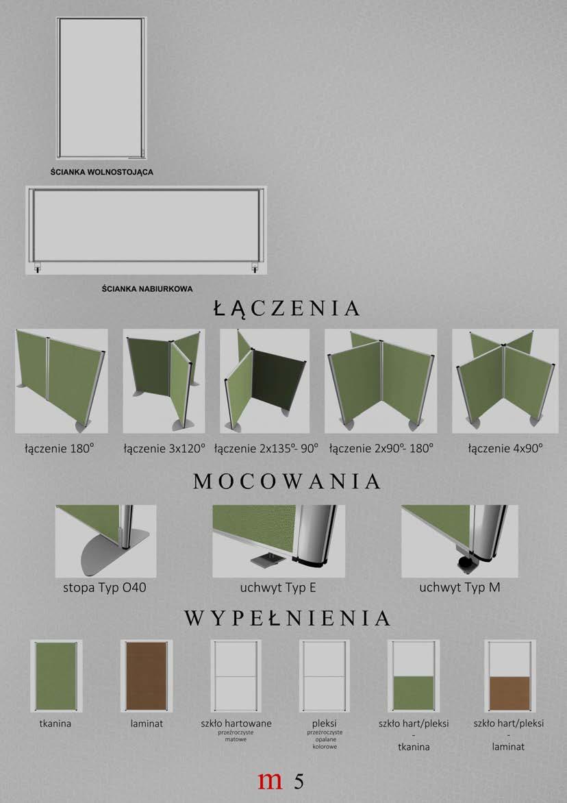 Nowoczesny i elegancki System ścianek działowych z zaokrąglonymi profilami aluminiowymi.