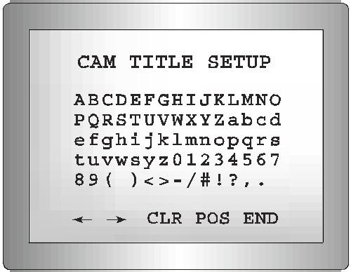 UWAGA: JeŜeli CAM TITLE ustawione jest na OFF, nazwa kamery nie będzie wyświetlana 3. Naciśnij WIDE lub TELE 4. Nazwa kamery moŝe się składać z max 20 znaków.