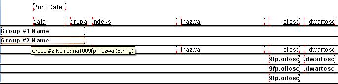 4. Tworzenie Raportu 15/22 4.4. Obróbka graficzna Po sumowaniu CR dorzuca do kolumnami. naszego raportu nazwę grupy a sumę umieszcza pod sumowanymi rys.