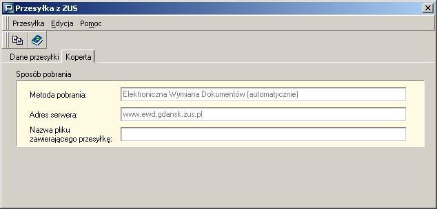 Rysunek 153. Okno Przesyłka z ZUS (zakładka Koperta) 5.7.5.2 Filtrowanie przesyłek pobranych Funkcja w znacznym stopniu ułatwia przeglądanie przesyłek w obszarze roboczym Przesyłki pobrane.