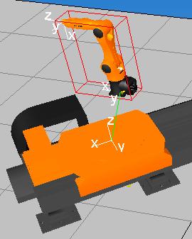 Rys. 7. Pozycjonowanie robota przy użyciu opcji Plug and Play Zmiana elementów w podajniku Jednym z elementów stanowiska jest podajnik. Domyślnie podaje on metalowe walce.