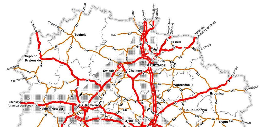 drogi klasy G (głównej), a 1 014,012 km (58,6%) klasy zbiorczej (Z). Sieć dróg krajowych i wojewódzkich uzupełniają drogi powiatowe i gminne istotne głównie dla powiązań lokalnych.