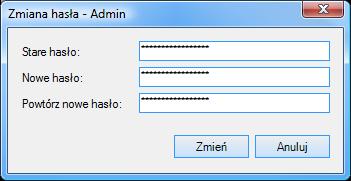 Rys. 1 Okno Zmiana Hasła. 3. W oknie Zmiana Hasła w polu Stare hasło wpisz swoje dotychczasowo używane hasło (jeżeli logujesz się pierwszy raz do firmy pozostawiasz to pole puste). 4.