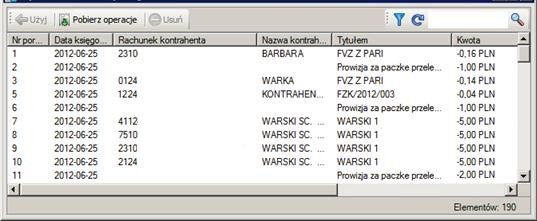 3.1 Pobieranie elektronicznych wyciągów bankowych Jeżeli został zainstalowany program e-dokumenty i podczas uruchamiania programu Mała Księgowość zostało aktywowane połączenie programów, to możliwe