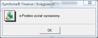 Zlecony przelew elektroniczny zostanie wysłany do programu e-dokumenty. Rys. 51 Komunikat potwierdzający wystawienie przelewu elektronicznego z deklaracji podatkowej 7.