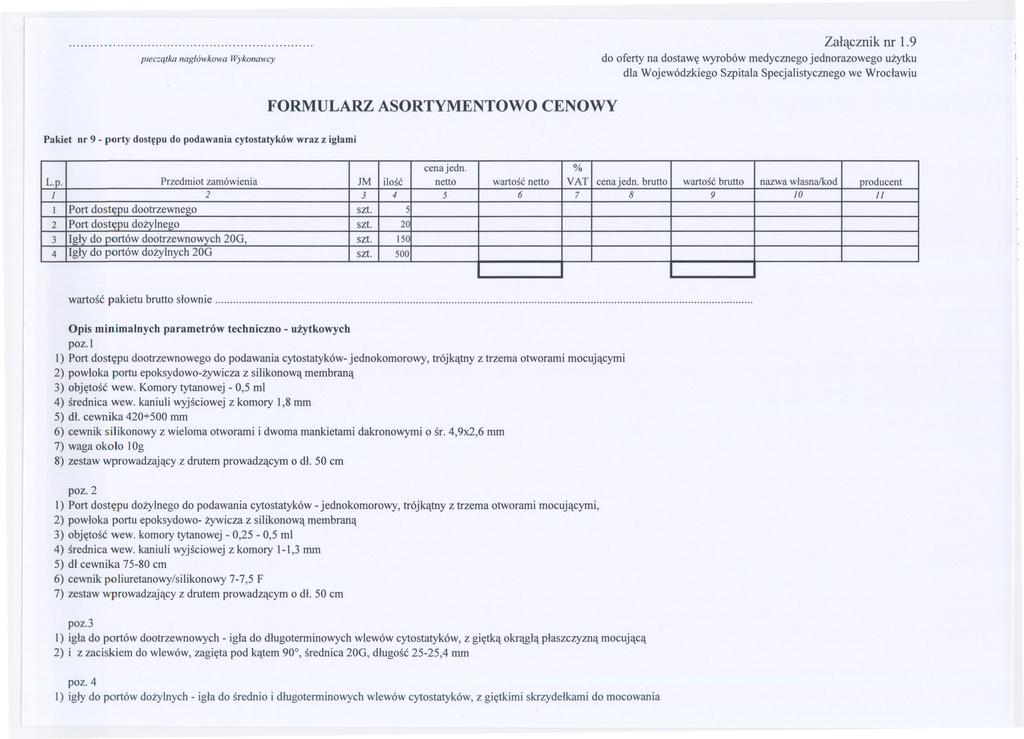 ... piec=a/ka naglówkowa Zalacznik nr 1.