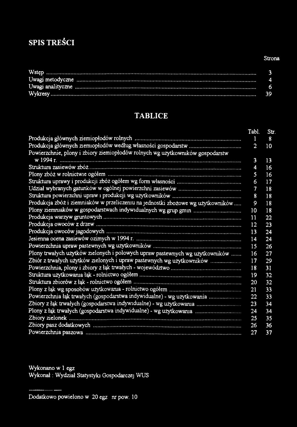 ..... 4 16 Plony zbóż w rolnictwie ogółem... 5 16 Struktura uprawy i produkcji zbóż ogółem wg form własności... 6 17 Udział wybranych gatunków w ogólnej powierzchni zasiewów.