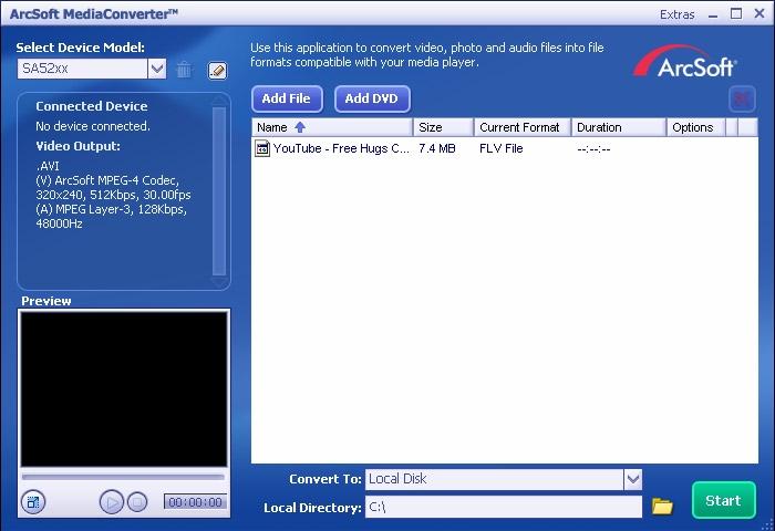 3.6.1.2 Dodawanie plików wideo z komputera lub odtwarzacza DVD. 1 2 3 W oknie programu MediaConverter kliknij polecenie Add File / Add DVD, aby wybrać źródło pliku wideo.