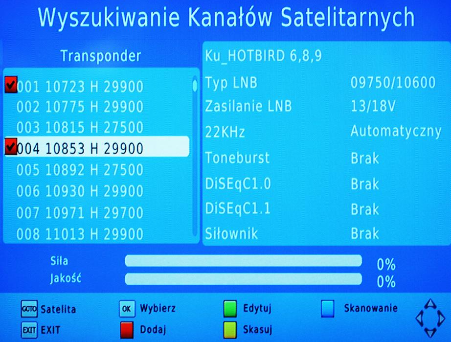 Uwaga: Jeśli po dokonaniu powyższych operacji, odbiornik nadal nie odtwarza kanałów, zaleca się skontaktowanie z profesjonalnym serwisem instalacyjnym lub lokalnym sprzedawcą. 6.