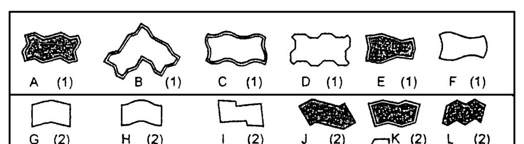 11. ZAŁĄCZNIKI Przykłady kształtów betonowej kostki brukowej Załącznik 1 a) Najczęściej spotykane kształty kostek i sposoby ich układania (wg W.