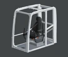 . Bezpieczna kabina SpaceCab Kabinę SpaceCab ze stalową rurową ramą zaprojektowano specjalnie dla koparek Komatsu.