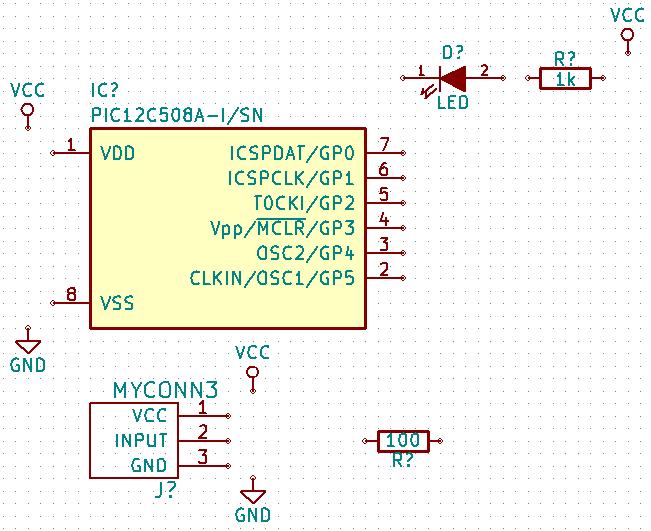 Wprowadzenie do programu KiCad 13 / 41 29. Next, we will wire all our components. Click on the Place wire icon on the right toolbar.