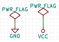 It is now necessary to add a Power Flag to indicate to KiCad that power comes in from somewhere. Press the a key, select List All, double click on the power library and search for PWR_FLAG.