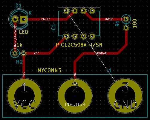 Wprowadzenie do programu KiCad 24 / 41 20. Let s now run a track on the other copper side of the PCB. Select B.Cu in the drag down menu on the top toolbar. Click on the Add tracks and vias icon.