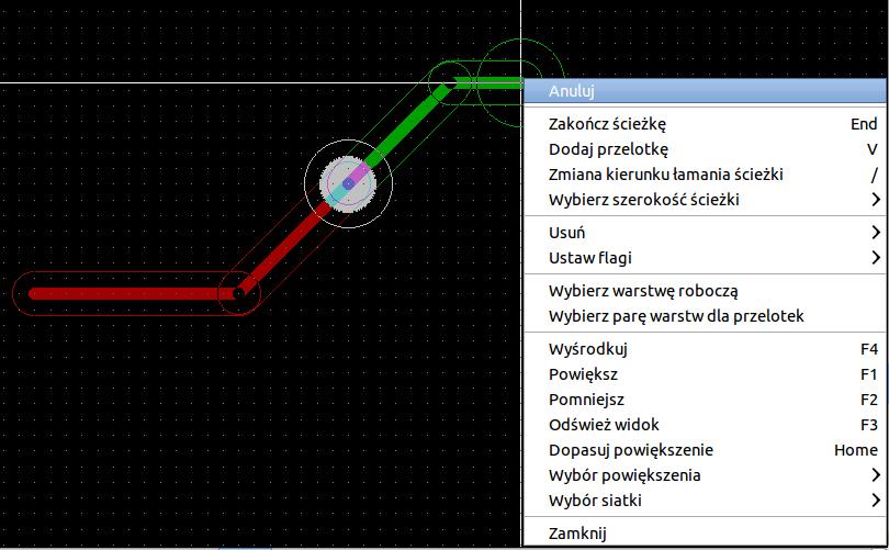 Wprowadzenie do programu KiCad 25 / 41 22. Jeśli chciałbyś sprawdzić jak przebiega wybrane połączenie możesz kliknąć w ikonę Podświetl sieć na prawym panelu narzędzi. Kliknij na pin 3 elementu J1.