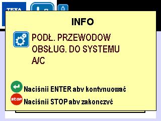 Oprogramowanie TEXA informuje operatora o zgodności i