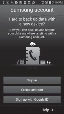 Uruchamianie aplikacji Samsung Smart Home Rejestracja konta w serwisie Samsung Przed użyciem aplikacji Samsung Smart Home należy zarejestrować konto w serwisie Samsung.