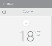 Obsługa aplikacji Samsung Smart Home Sterowanie klimatyzatorem Wybór trybu działania Naciśnij przycisk () w celu ustawienia trybu działania.