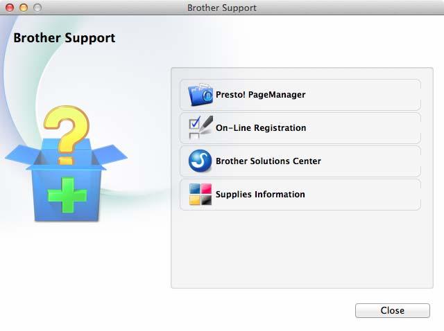 Dostęp do pomocy technicznej Brother (Macintosh) 1 Wszystkie wymagane informacje kontaktowe, umożliwiające na przykład skontaktowanie się z pomocą techniczną przez Internet (Brother Solutions