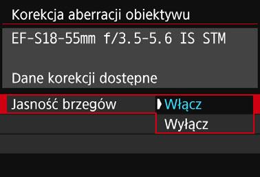 3 Korekcja aberracji i jasności brzegów obiektywu Winietowanie to zjawisko polegające na przyciemnieniu rogów obrazu z powodu charakterystyki obiektywu.