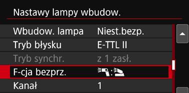 Istnieje możliwość zmiany stosunku mocy błysku między zewnętrzną lampą Speedlite a wbudowaną lampą błyskową w celu dostosowania cieni rzucanych na obiekt.