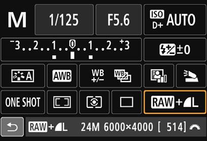 Q Szybkie nastawy funkcji fotografowania Przykładowy ekran szybkich nastaw Przysłona (str. 152) Czas naświetlania (str. 150) Tryb fotografowania * (str. 30) Priorytet jasnych partii obrazu* (str.