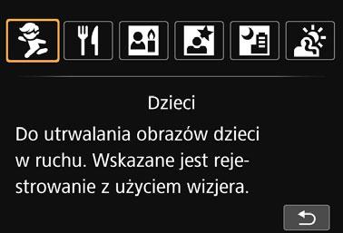 Obróć pokrętło <6>, aby wybrać tryb fotografowania. Możesz także wybrać ikonę trybu fotografowania i nacisnąć przycisk <0>, aby wyświetlić dostępne tryby fotografowania i wybrać jeden z nich.