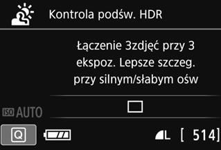 W tym trybie trzy zdjęcia są wyrównywane i scalane w jeden obraz.