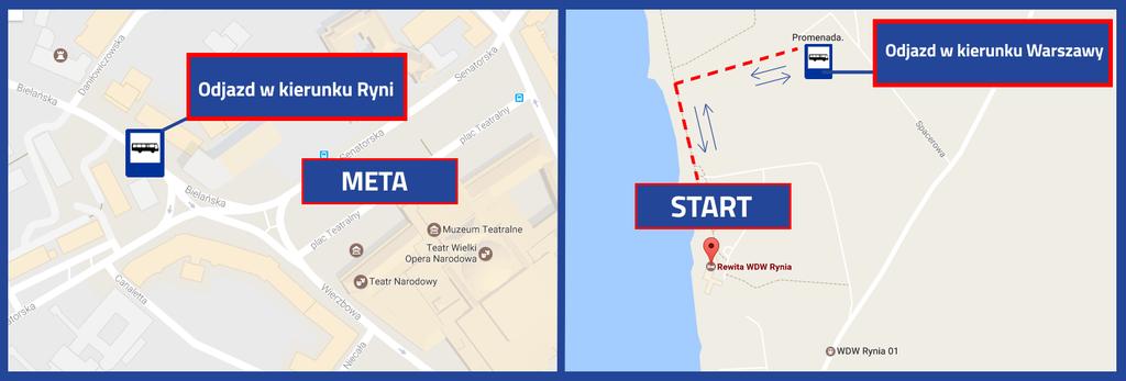 Z miasteczka triathlonowego na Placu Teatralnym (przystanek autobusowy na ul. Bielańskiej) do Strefy startu i Strefy T1 kursować będą specjalne, bezpłatne autobusy.