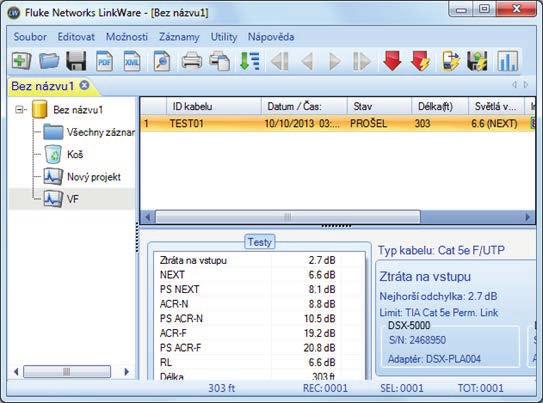 Wysłanie wyników pomiaru do PC 1) Z CD instalujemy aplikację LinkWare 8.1. 2) Po uruchomieniu aplikacji podłączyć Fluke DSX-5000 za pomocą kabla USB (dołączonego do zestawu) do komputera PC.