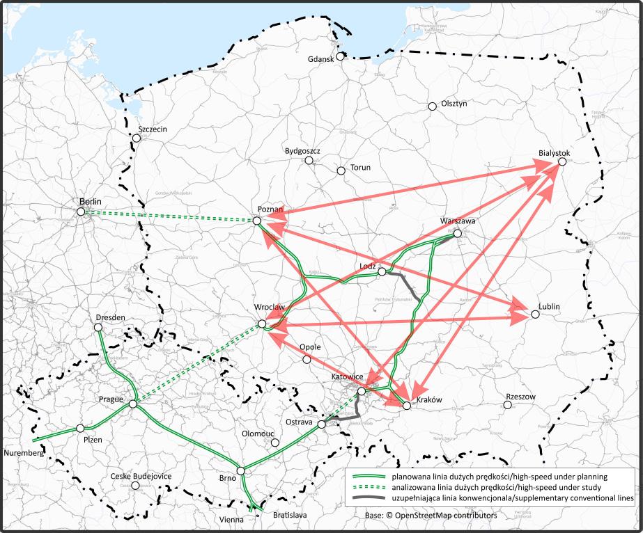 Pożądane czasy podróży pomiędzy regionami Polski Relacje