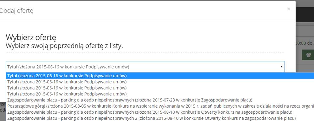 Po wybraniu oferty należy kliknąć Utwórz. Aby wrócić do poprzedniego widoku naciskamy Wróć.