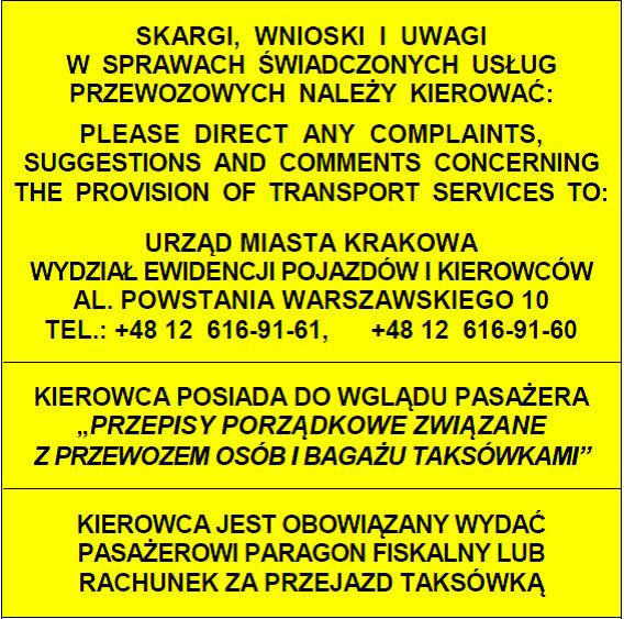 Dziennik Urzędowy Województwa Małopolskiego 7 Poz. 1647 3/ (uchylony) 2a. 7) Naklejka o treści i parametrach wymienionych w ust.