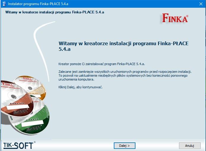 1. Instalacja programu Finka-Płace Windows Instalacja programu jest oparta o kreator instalacji.