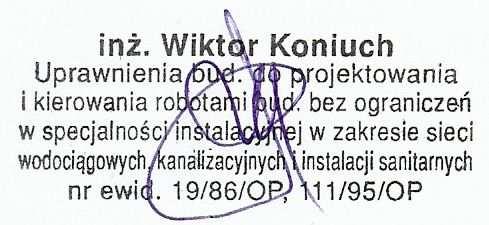 Jednostka projektowa : NEUSTEIN s.c. Biuro Projektów Wodociągów i Kanalizacji 45-417 Opole ul. Pomarańczowa 22 tel. 077 544 12 98, kom. 509 255 415 E-mail neustein@op.onet.