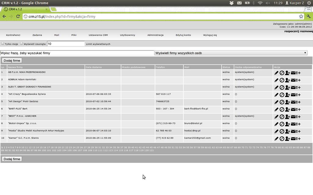 System Z15CRM System Z15CRM to oprogramowanie umożliwiające przedsiębiorstwu w sposób uporządkowany wykształcić określone relacje z konsumentem.