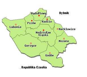 3 Miasto Radlin znajduje się z bezpośrednim sąsiedztwie dwóch miast powiatowych aglomeracji rybnickiej Wodzisławia Śląskiego i Rybnika, z którymi łączy go droga krajowa nr 78 przebiegająca przez