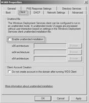 Posiadany plik unattend.xml, można powiązać z usługą WDS na trzech poziomach.