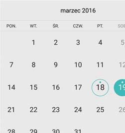 Narzędzia Kalendarz Kalendarz ułatwia układanie planu dnia. Przykładem może być planowanie z wyprzedzeniem dni wolnych i świąt.