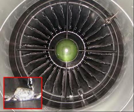 Brak lewej (zewnętrznej) opory 5 klapki górnego lewego wlotu powietrza (widok od